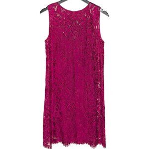 Dolce & Gabbana Magenta Lace Sleeveless Mini Dress